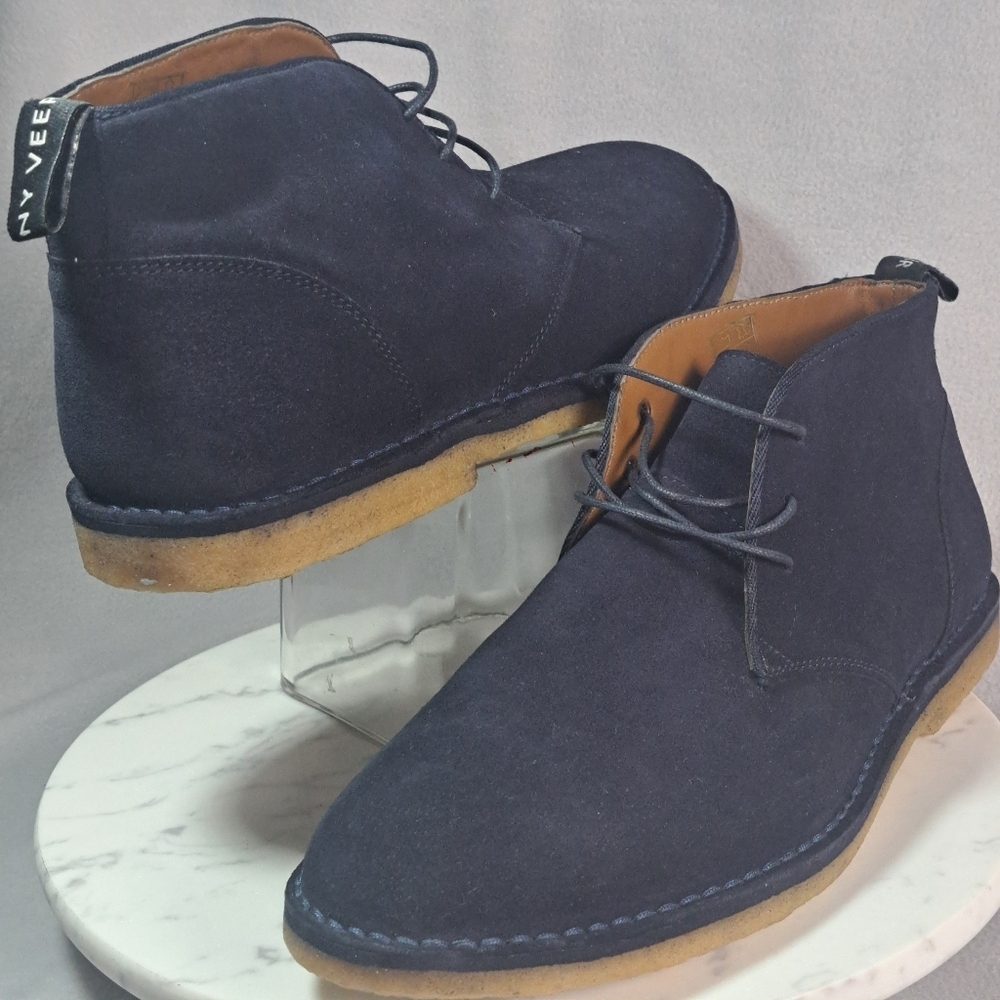 Men's Navy Suede Chukka Boots - Vero Moda